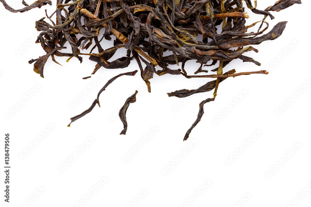 Fototapeta premium pile of raw chinese tea isolated on white