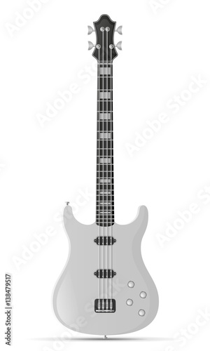electric bass guitar stock vector illustration