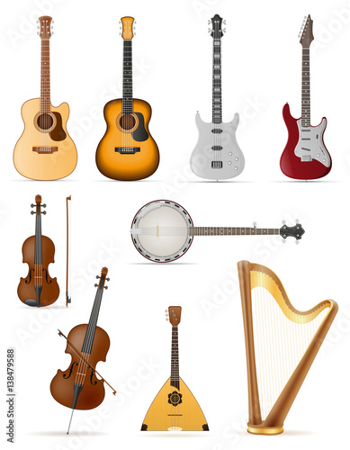 stringed musical instruments stock vector illustration