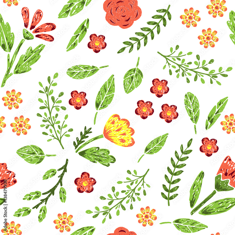 Hand drawn seamless pattern