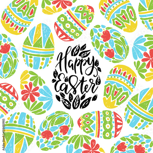 Happy easter.Hand drawn