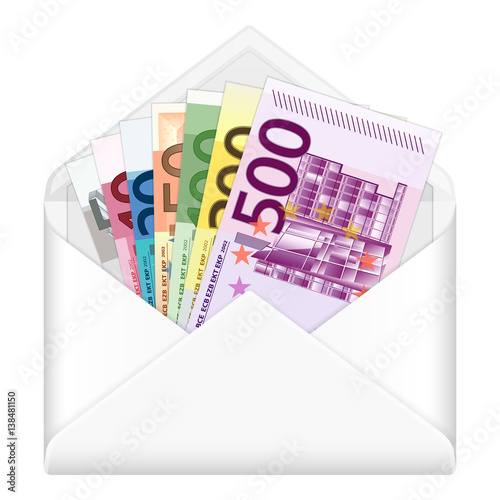 envelope and euro banknotes