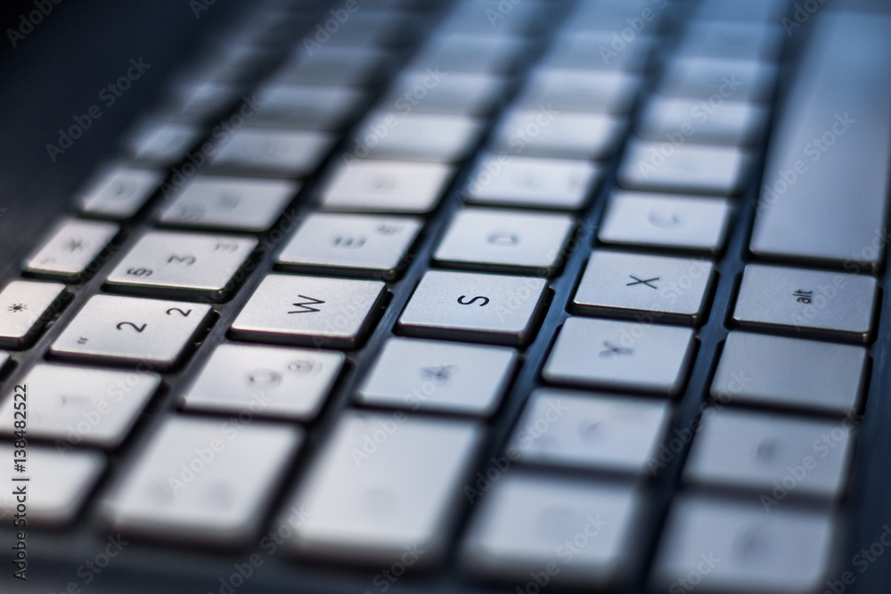 Tastatur eines Laptops, Nahaufnahme Tastatur eines Laptops, Nahaufnahme