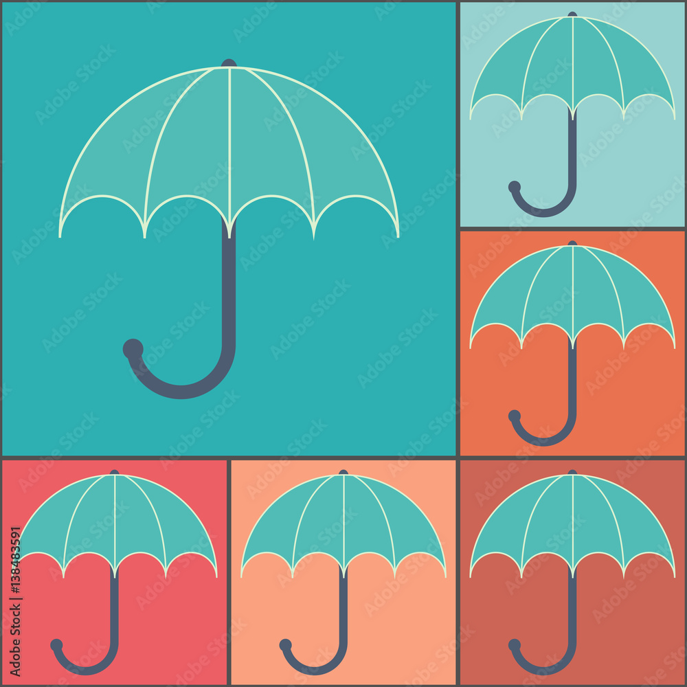 Set of umbrella.
