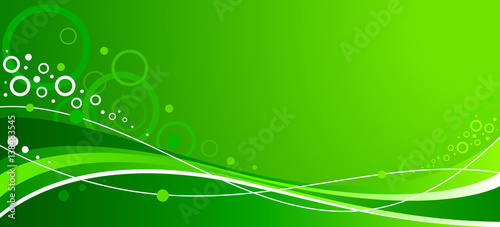 Abstract green wavy background with lines. Vector illustration