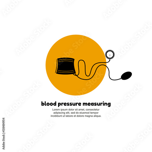 Blood pressure measuring logo concept. Vector illustration