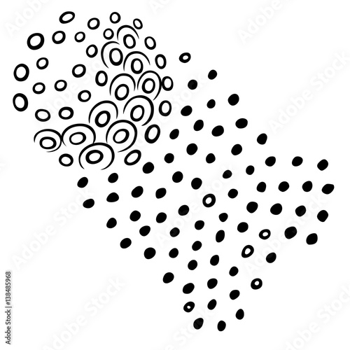 Scattered handdrawn comet