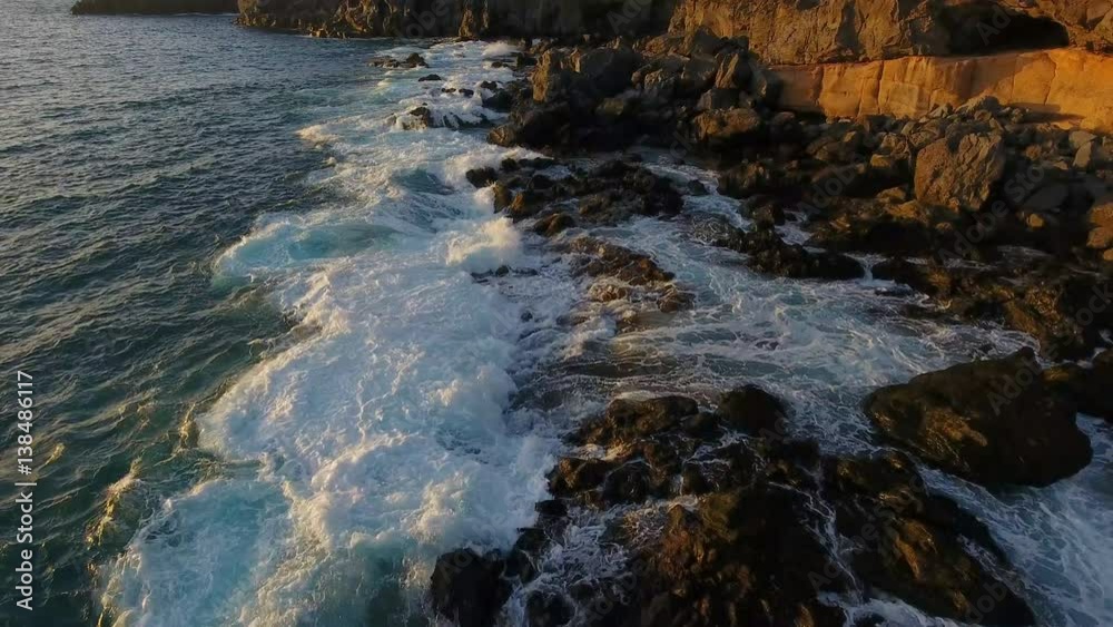 Aerial view of coastline South part of Tenerife island in sunlight time, Spain Aerial view of coastline South part of Tenerife island in sunlight time, Spain