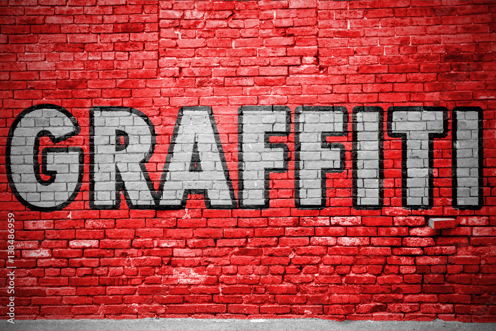 Obraz premium Graffiti Ziegelsteinmauer Graffiti