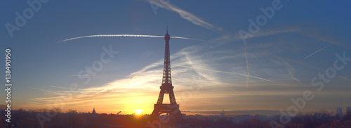 Beautiful early morning at Eiffel Tower, Paris