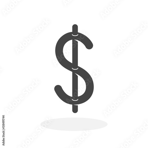 Dollar sign Icon. Money vector logo on white background