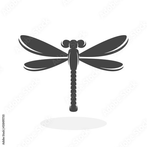 Dragonfly Icon. Vector logo on white background