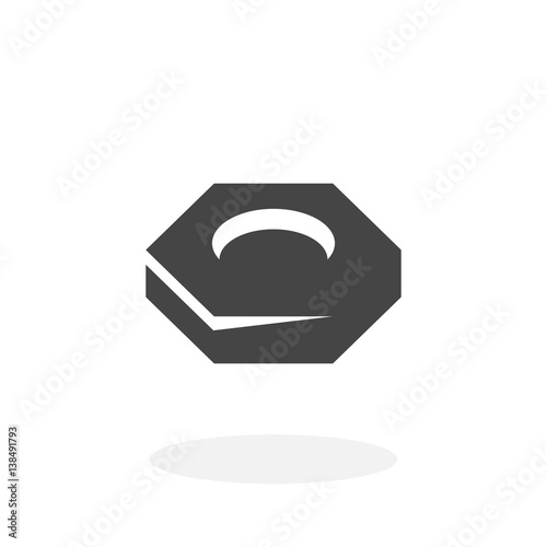Nut screw Icon. Vector logo on white background