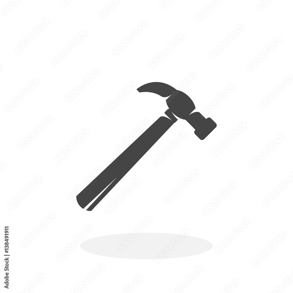 Hammer Icon. Vector logo on white background Hammer Icon. Vector logo on white background