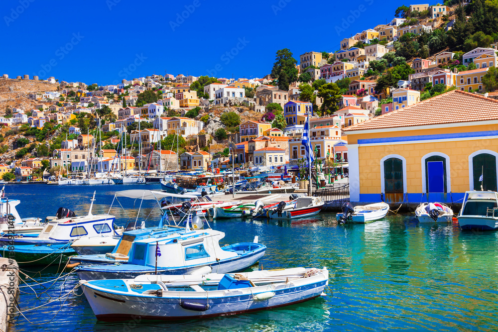 Colorful islands of Greece - beautiful Symi in Dodecanesse