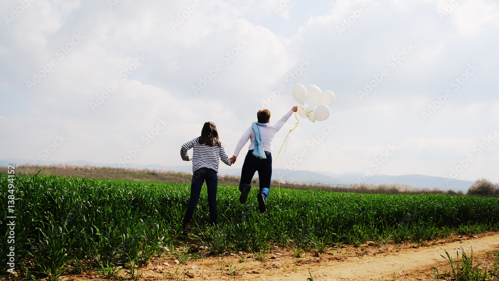 Happy mother and daughter jumping together. Mother day. Happy mother and daughter jumping together. Mother day.