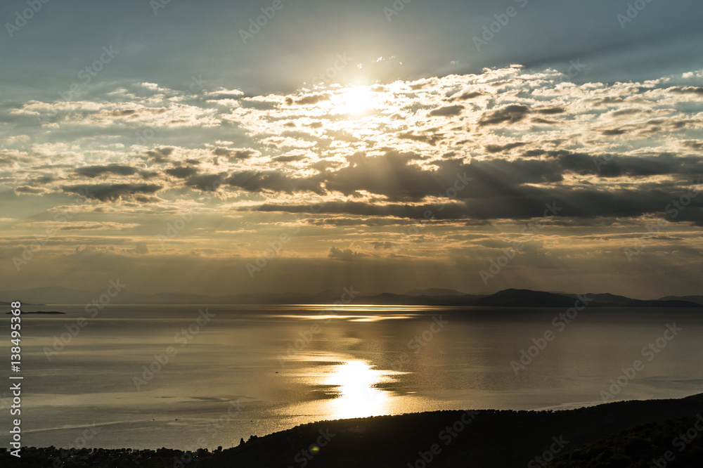 Fototapeta premium Sunset at Pilio, Greece