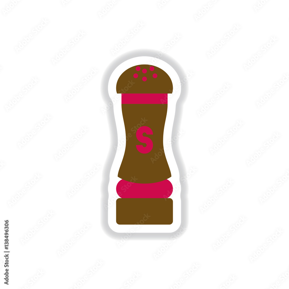 Label icon on design sticker collection salt shaker Label icon on design sticker collection salt shaker