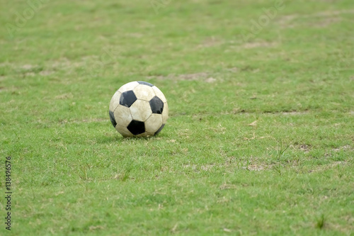 Soccer ball in empty field