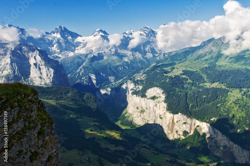 Beautiful idyllic Alps landscape with mountains in summer, Switzerland © Iuliia Sokolovska