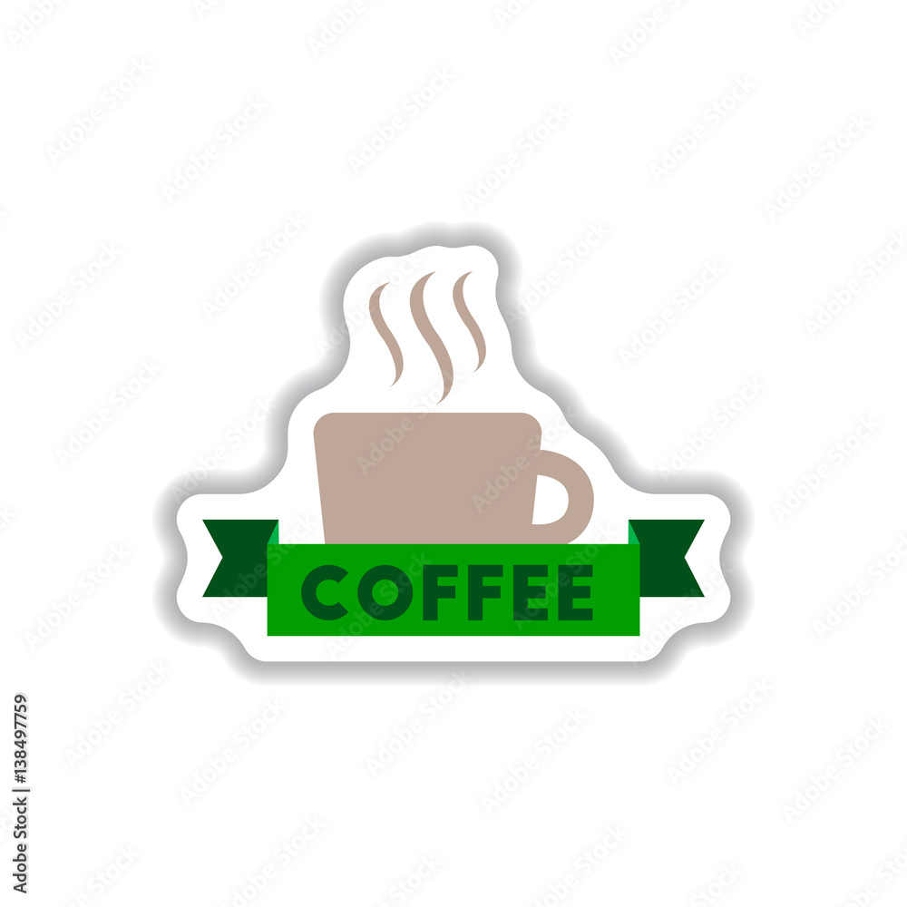 Fototapeta premium Label Frames and badges vector icon design collection coffee emblem cup of hot coffee