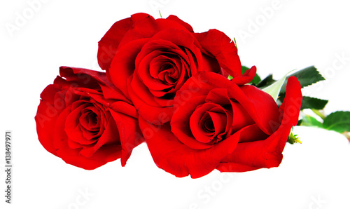 Three red roses.