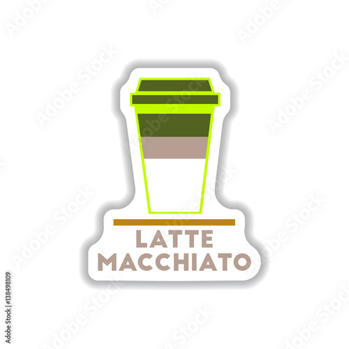flat vector icon design collection latte macchiato to go