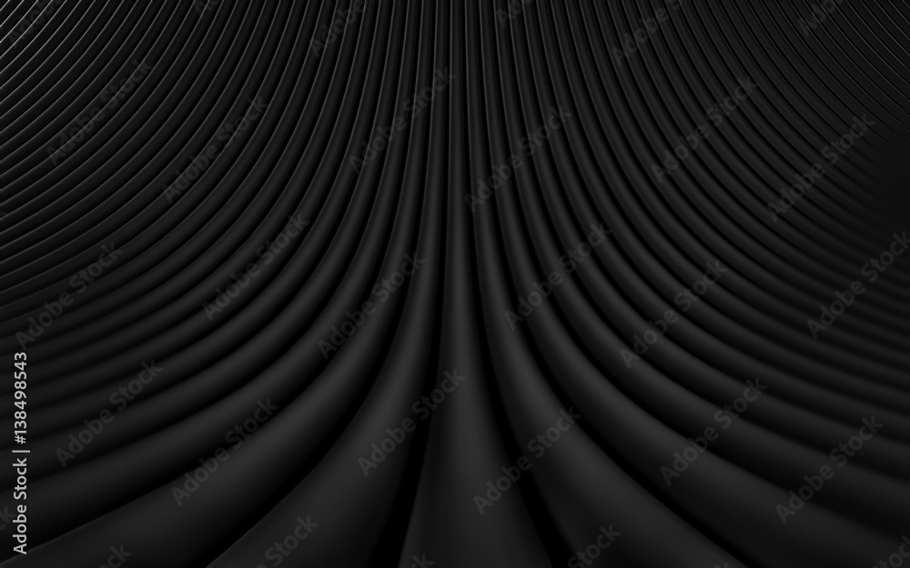 Obraz premium Czarny abstrakcjonistyczny wizerunek linii tło. Renderowania 3d