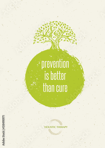 Holistic Therapy Tree With Roots On Organic Paper Background. Natural Eco Friendly Medicine Vector Concept