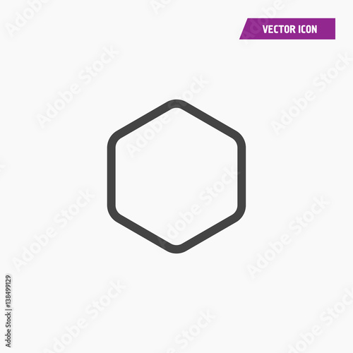 Hexagon icon isolated sign symbol. Flat Vector illustration. Can be used for mobile and web design.