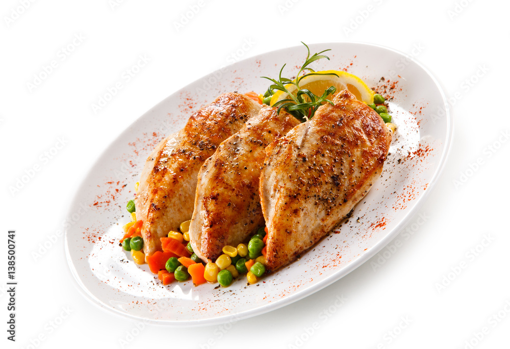 Grilled chicken fillet and vegetables Grilled chicken fillet and vegetables