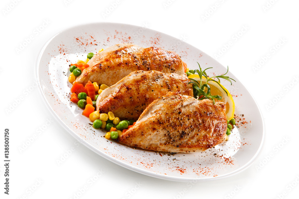 Grilled chicken fillet and vegetables Grilled chicken fillet and vegetables