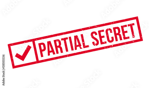 Partial Secret rubber stamp. Grunge design with dust scratches. Effects can be easily removed for a clean, crisp look. Color is easily changed.