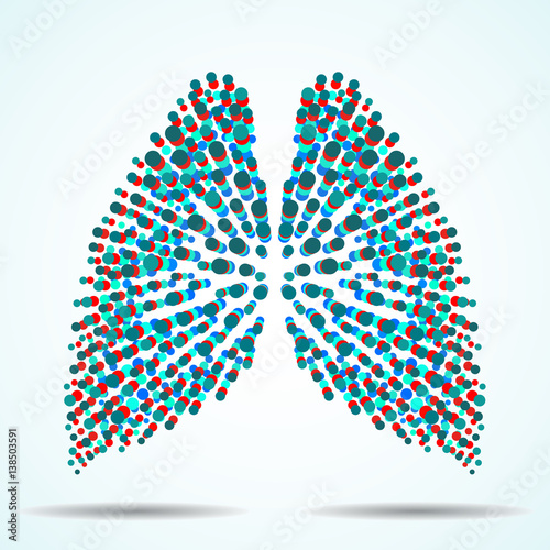 Abstract human lungs of colorful circles. Vector