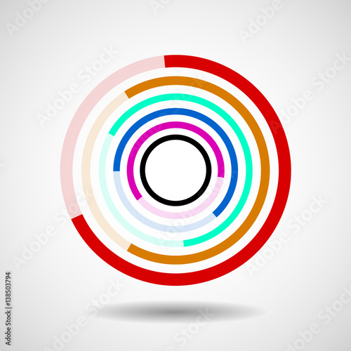 Abstract circle with lines, geometric logo, vector