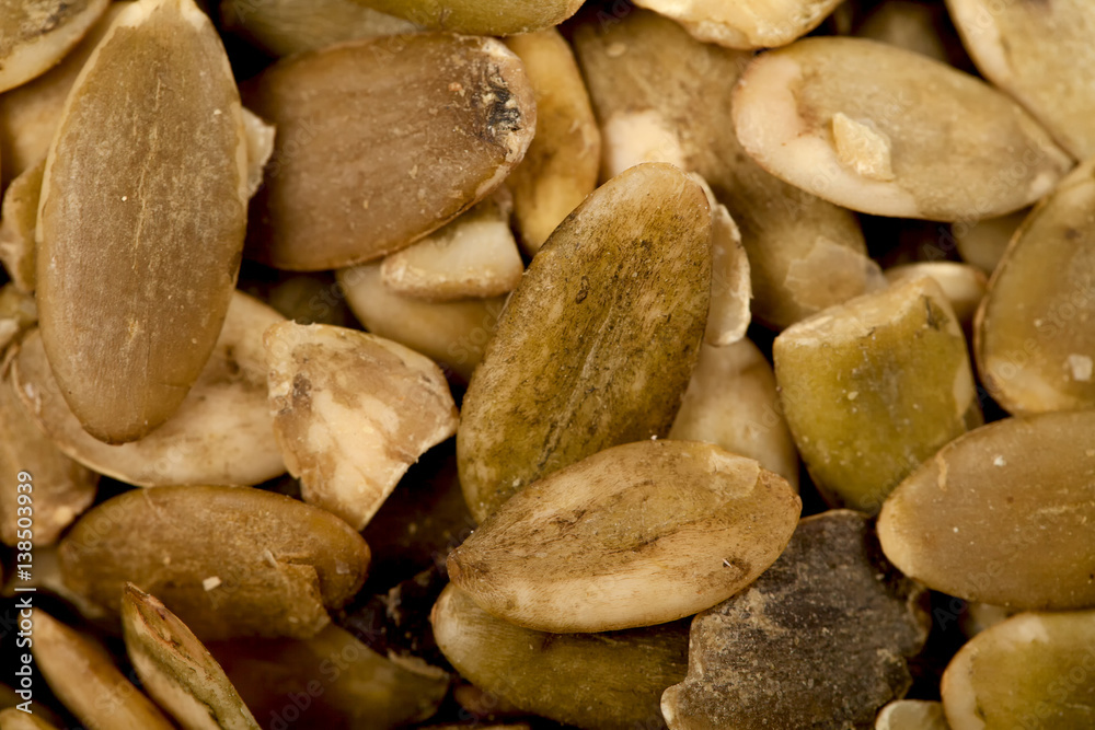 Pumpkin seeds in a lot of close-ups. Pumpkin seeds in a lot of close-ups.