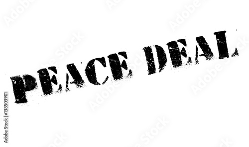 Peace Deal rubber stamp. Grunge design with dust scratches. Effects can be easily removed for a clean, crisp look. Color is easily changed.