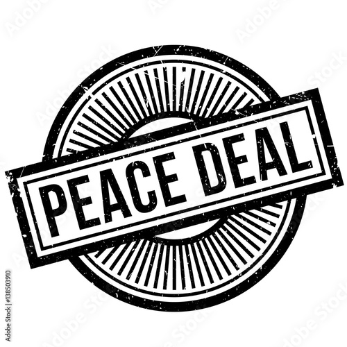 Peace Deal rubber stamp. Grunge design with dust scratches. Effects can be easily removed for a clean, crisp look. Color is easily changed.