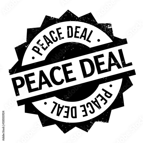Peace Deal rubber stamp. Grunge design with dust scratches. Effects can be easily removed for a clean, crisp look. Color is easily changed.
