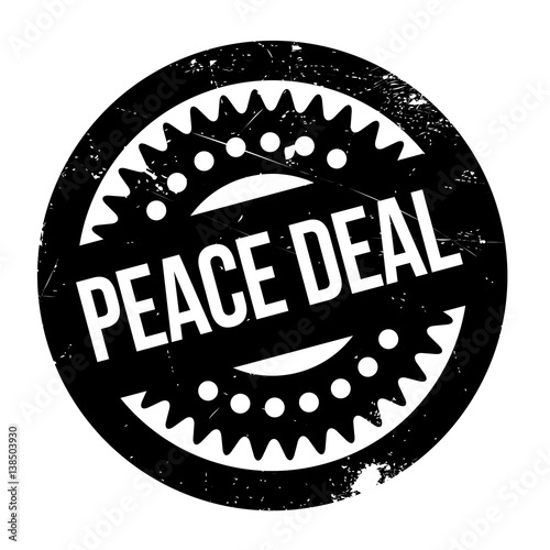 Peace Deal rubber stamp. Grunge design with dust scratches. Effects can be easily removed for a clean, crisp look. Color is easily changed.