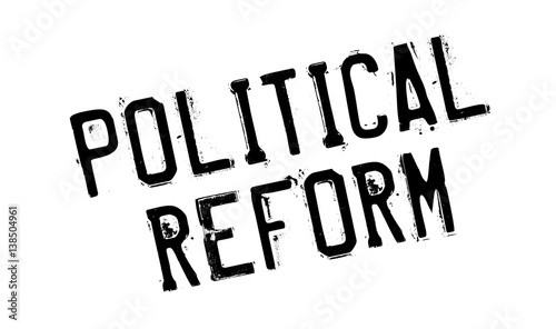 Political Reform rubber stamp. Grunge design with dust scratches. Effects can be easily removed for a clean, crisp look. Color is easily changed.