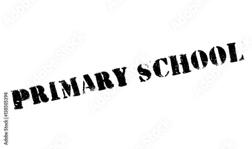 Primary School rubber stamp. Grunge design with dust scratches. Effects can be easily removed for a clean, crisp look. Color is easily changed.