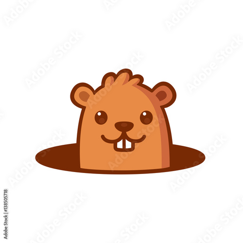 Cute cartoon groundhod