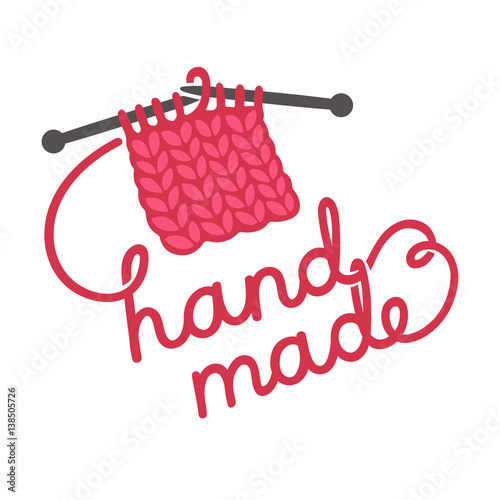 Knitting hand made lettering