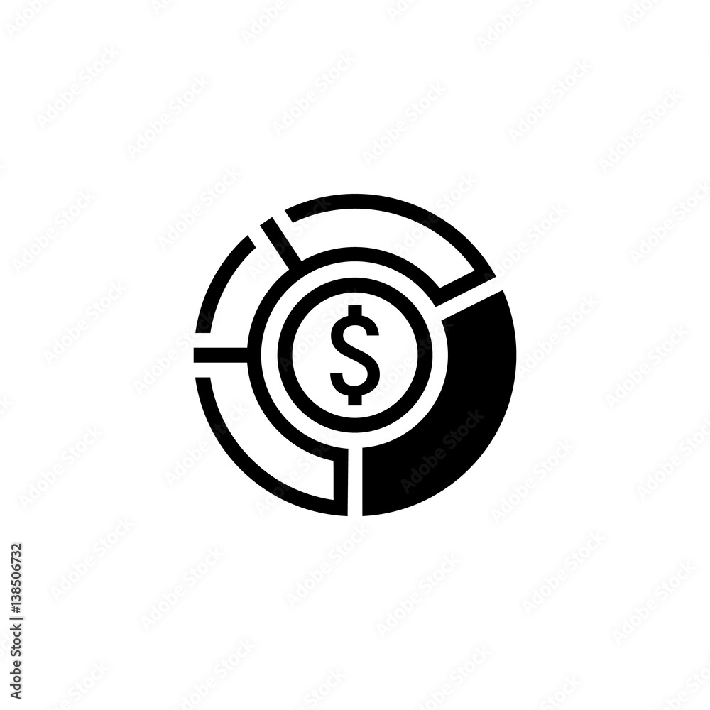 Market Share Icon. Business Concept. Flat Design. Market Share Icon. Business Concept. Flat Design.