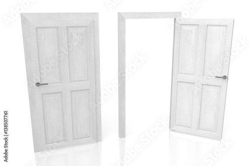 Fototapeta Naklejka Na Ścianę i Meble -  3D two doors concept