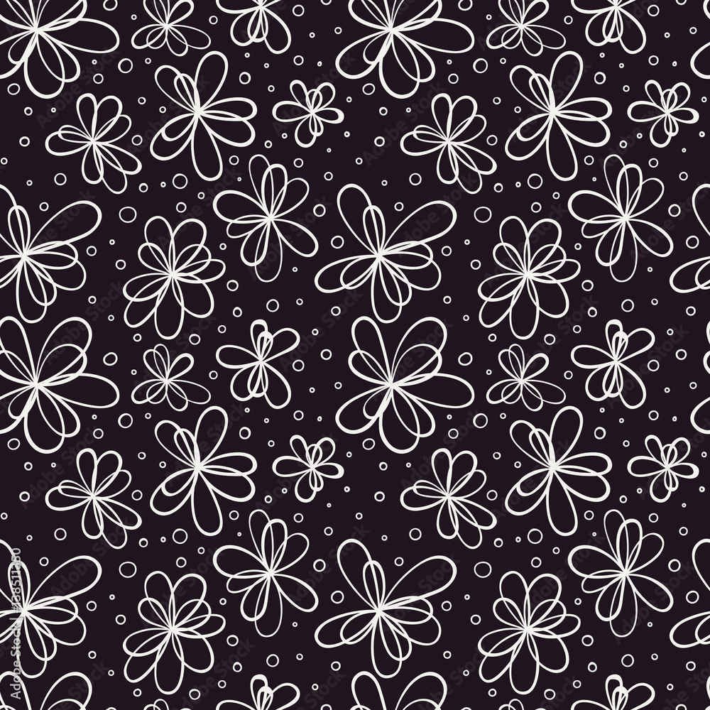 Seamless doodle floral pattern.