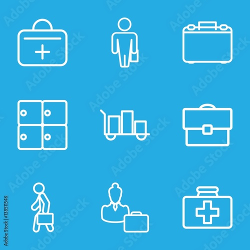 Set of 9 case outline icons