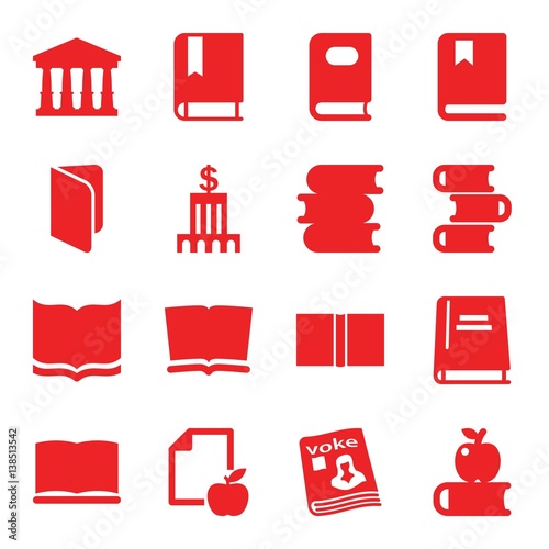Set of 16 library filled icons