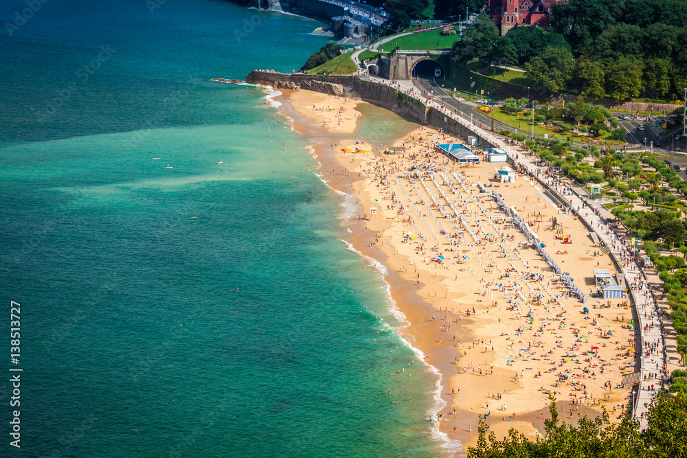 La Concha beach in San Sebastian,Spain.